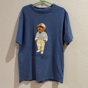 Ralph Lauren Kids Navy Bear Tee